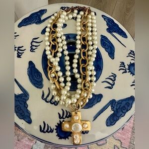 Susan Shaw Pearl Cross Multi-Strand Necklace 🚨 this is still available online 🚨